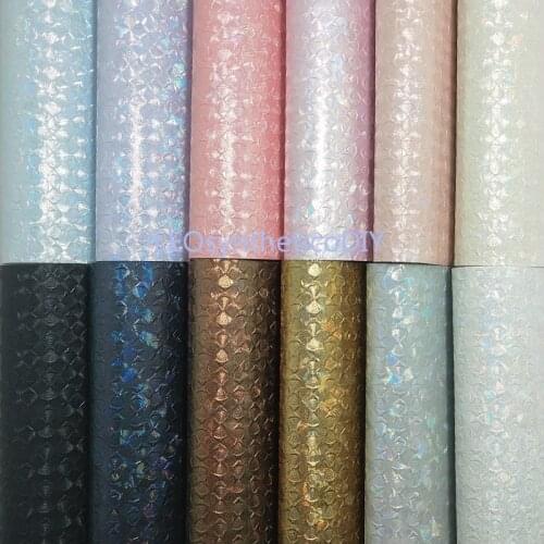 1PC 21X29CM Synthetic Letaher, Cuero Sintetico Embossed Iridescent Leather For Making Bows Accessories LEOsyntheticoDIY R2048B