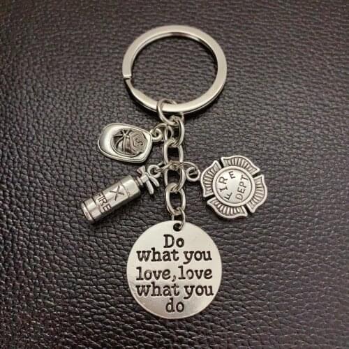 1pcs Firefighter Keychain Fire Department Keyring Fighter Jewelry Fireman Gift Fireman Wife Gift Lady Firefighter