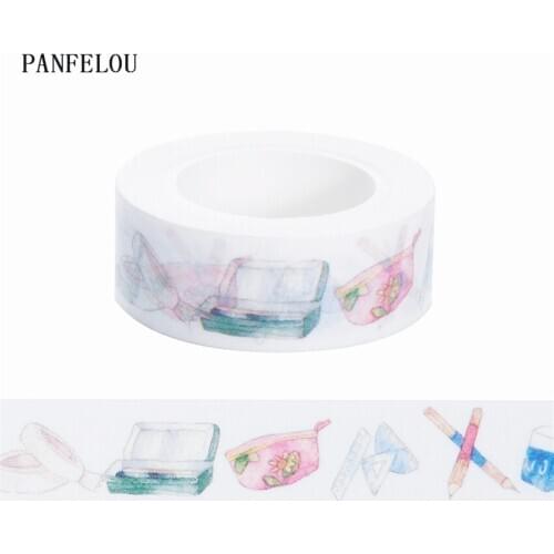 10M*15mm Pencil box pattern stickers Washi Masking tape Quality good price HOT sell DIY Scrapbook Embellishments Decoration