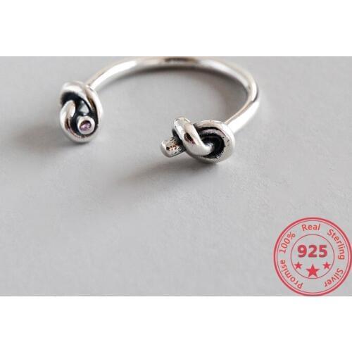 2019 New Original Knot 925 Sterling Silver Open Rings For Women Personalized Girl Sterling-silver-jewelry