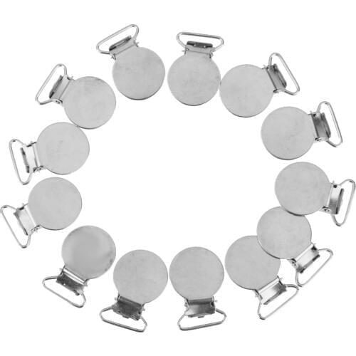 20x Round Lead Free Suspender Pacifier Dummy Clip Buckle Ribbon Sewing 20mm