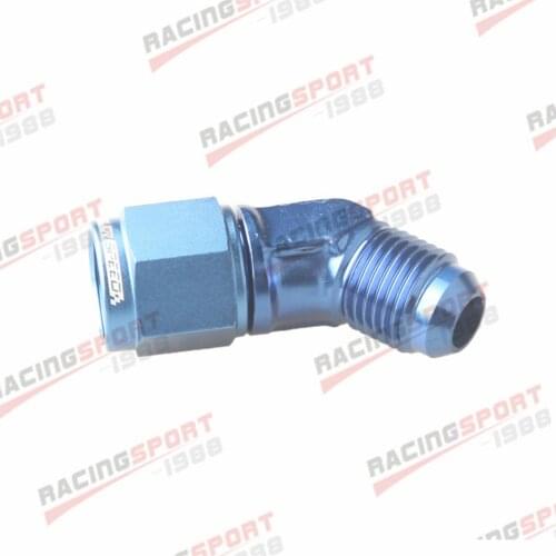 45 Degree AN6 AN-6 Female to Male Fitting Adapter Aluminum Alloy Blue