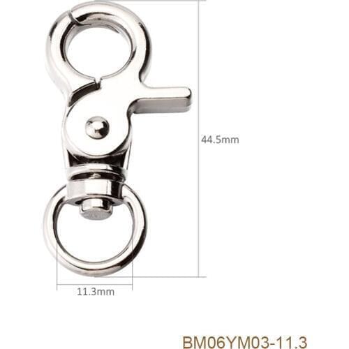 50pcs Zinc Alloy Nickel Plated Snap Hook Key Chain For DIY BM06YM03