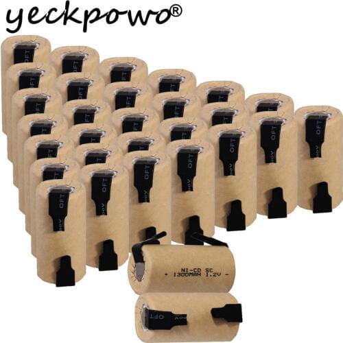 30 pcs SC batteries power tool battery SUBC rechargeable batterie 1300mah nicd 42.5mm*22mm color random