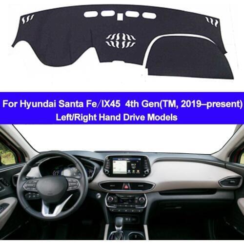 Car Auto Dashboard Cover Dashmat Pad Carpet Dash Mat Two Layers For Hyundai Santa Fe IX45 4th Gen 2019 - Now Anti-Sun RHD LHD