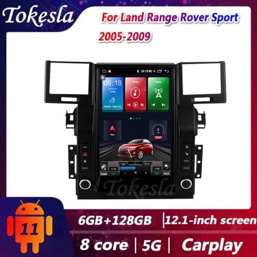 Tokesla Car Radio 12.1'' Telsa Android For Land Range Rover Sport Multimedia Player Gps Navigation DVD Automotivo 5G 2005-2009