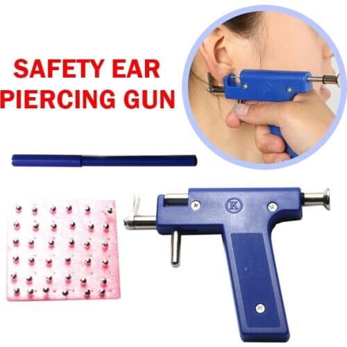 Safety Pro Painless Ear Piercing Gun Tools Kit With Steel 36pcs Ear Studs Nose Navel Body Piercing Gun Kit Jewelry Tool Sterile