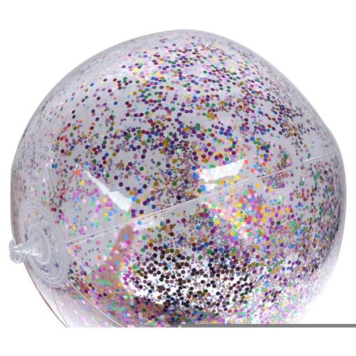 Bling PVC Transparent Swimming Ball Toys Round Inflatable Sequins Inside Beach Ball Swimming Pool Floating Children Outdoor Toy