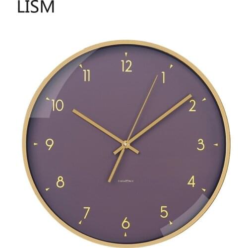 Nordic Style Clock Purple Silent Living Room Nordic Modern New Chinese Wall Clock Antiguedades Decorativas Duvar Saati