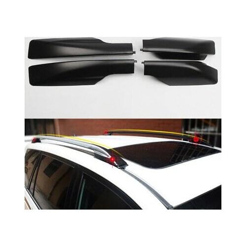 Black Roof Rack Bar End Cover Shell Replace 4pcs For Toyota RAV4 2006-2012