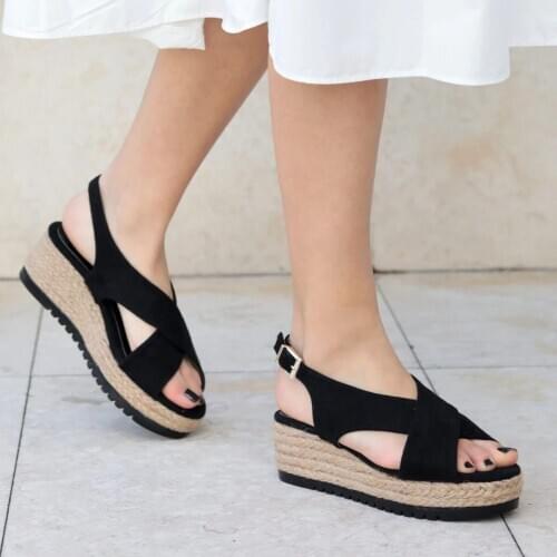 Marta Black Padding Bottom Sandals