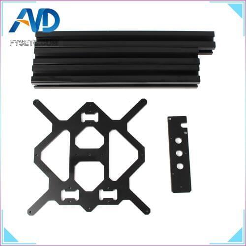 1Set Black Aluminum Profile Y carriage Z bottom plate Extrusion Profile 3030 for Prusa Mini 3D Printer With 3pcs U-bolts Holding