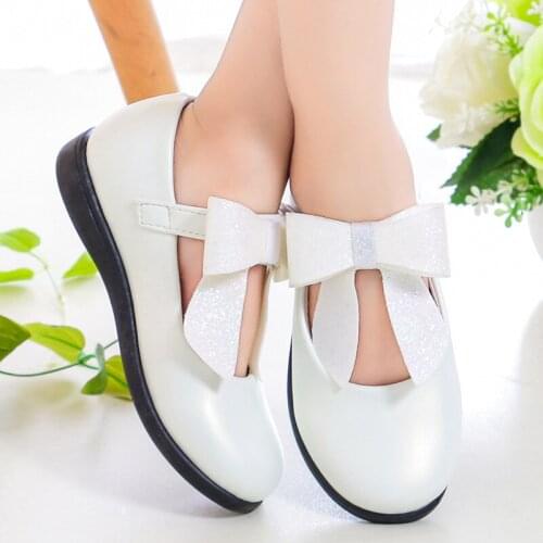 COZULMA Autumn Kids Shoes for Girls Princess Bow tie Lace Dress Shoes Children Casual Shoes Flats for Girls Party Dance Shoes