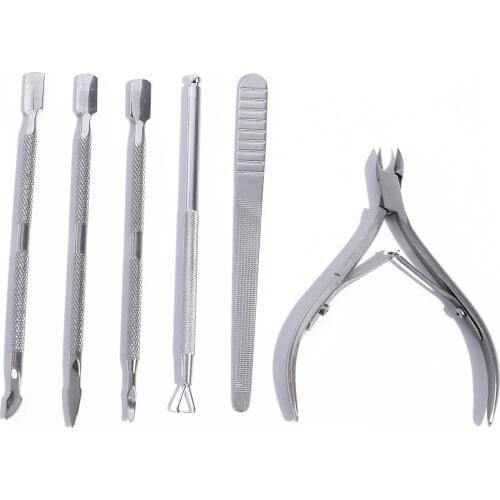 Nail Art Exfoliating Tools Dead Skin Cuticle Pushers Nail Manicure Pedicure Cutter Remover Nails Scissors Plier Peeling Push Set