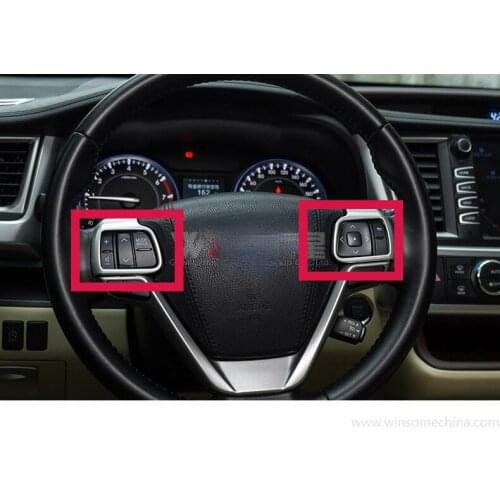 For Toyota Highlander Kluger 2014-2016 Chrome Interior Steeling Wheel Trim ABS Car-styling Accessories Mouldings
