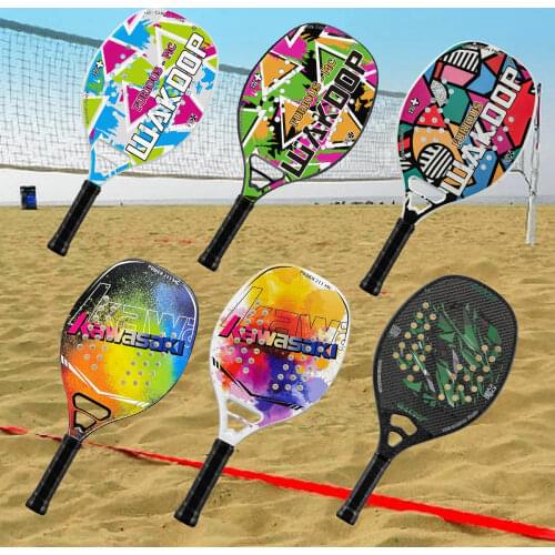 Adult Professional Padel Racket Full Carbon Beach Tennis Paddle Racket Soft EVA Face Tennis Raqueta With Bag Unisex Equipment