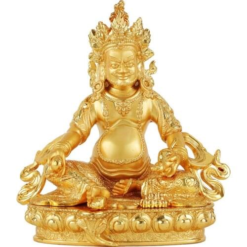 Small Buddha Statue Huang Caishen Tibetan Tantric Buddhism Bodhisattva Zangbala God of Wealth Decoration