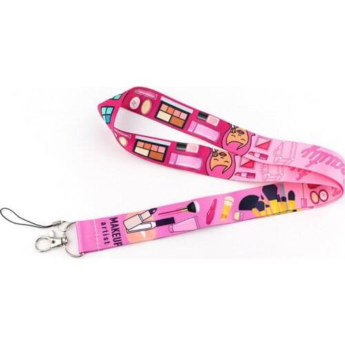 Cartoon Makeup Girl Artist Lanyard for Keys Phone Cool Neck Strap Lanyard for Camera Whistle ID Badge Cute webbings ribbons