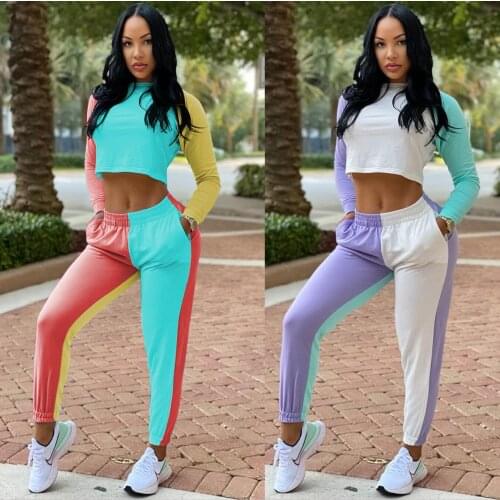 2021 Spring and Summer New Fashion Womens Clothing Stitching Digital Printing Suit