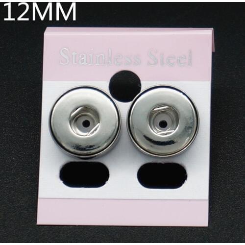 New JA0022 Fashion 316L stainless steel rhinestone snap earrings fit 12mm snap buttons DIY wholesale