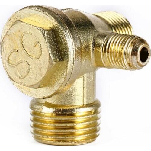 Zinc Alloy 3 Way Unidirectional Air Compressor Check Valve Connect Pipe Fittings Replacement For Easy Installation