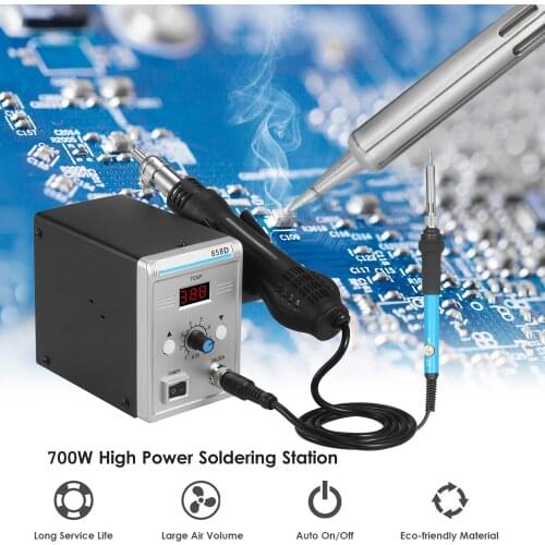 700W Soldering Station LED Digital Solder Iron Desoldering Station BGA Rework Solder Station Hot Air Gun + Electric Iron Set