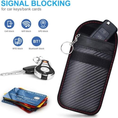 Premium Durable Anti-theft Car Key Bag Signal Blocking Storage Pouch Black Anti-theft Key Bag Convenient for Household