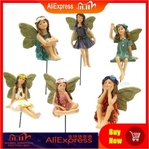 Fairy Garden - 6pcs Miniature Fairies Figurines Accessories for Outdoor or House Decor Fairy Garden Supplies