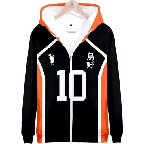 Hot Anime Young Manga Haikyuu Hooded Sweatshirt Haikyuu 3D Printed Zipper Hoodies Sweatshirts Men Women Casual Jackets Clothes
