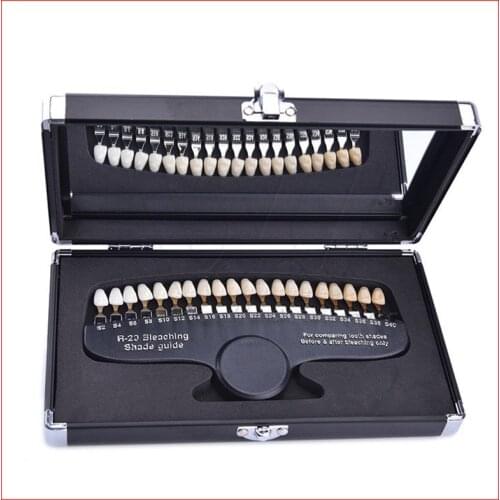 Teeth Whitening Accelerator R20 Professional Dental Teeth Shade Guide 20 Shades with Mirror