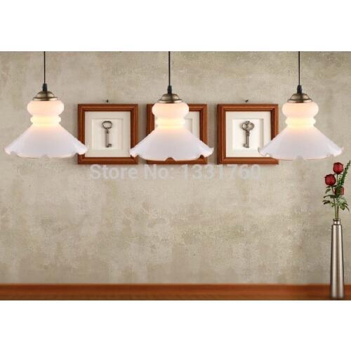 Vintage milk glass retro styling lights Vintage pendant lamp LOFT British style lighting