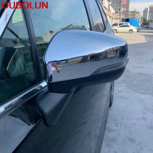 OUBOLUN Exterior Accessories For Subaru Forester SJ 2019 Rearview Mirror Door Mirror Side Wing Protection Cover Trim ABS Chrome