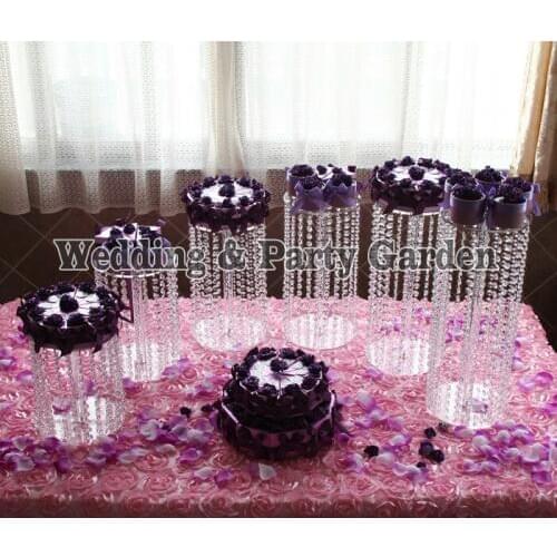 6pcs High Quality Acrylic Squre Cupcake Stands for Wedding Birthday Display CupCake Rack Christmas Supply D20~35,H45~10