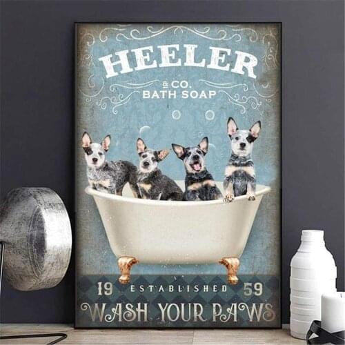 Funny Bathroom Animal Poster Canvas Art Prints Painting Picture Artwork Home Decoration for Living Room Bedroom No Frame