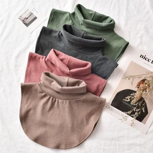 Womens Fake Collar Stripe Turtleneck Faux False Blouse Top Collar Black White Female Turtleneck Shirt Sweater Detachable Collar