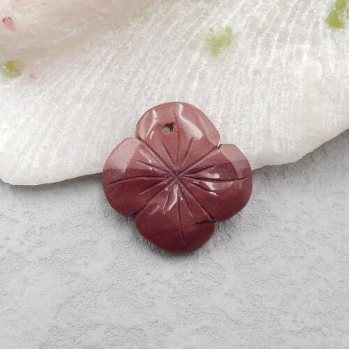 Wholesale Carved flower Mookite jasper earring Beads,Charms Women Earrings Jewelry Gift Gem Customized,22x5mm 5g