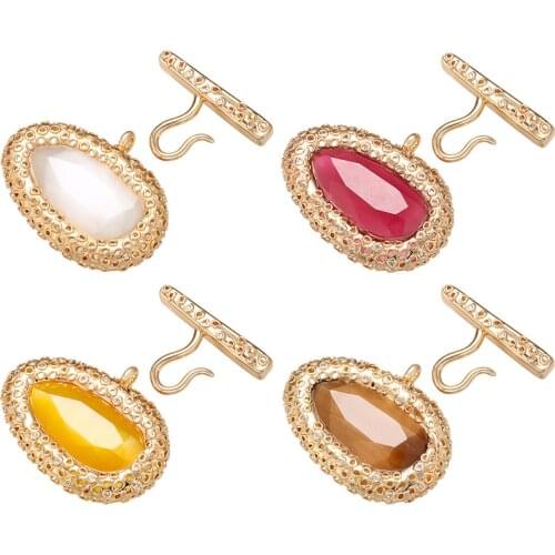 ZHUKOU 28x37mm brass crystal clasp hooks for women DIY handmade necklace jewelry accessories making findings model:VK81