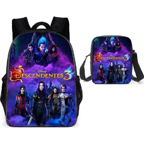 2020 Hot Descendants 2PCS School Bag Set School Backpack for Teenagers Boys Girls Student Travel Book Bag Schoolbags for Gifts