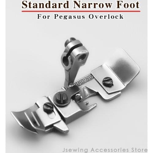208730/208525 Narrow Tongue 1/4 inch Elastic Presser Foot for Overlock Sewing Machine Fit 4 Thread Pegasus M732 M752 JACK JK-788