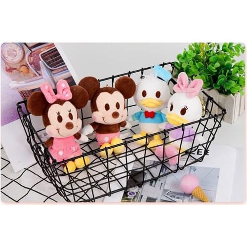 Disney Mickey Minnie Keychain Donald Duck Daisy Duck Shoulder Bag Ornament Plush Toy School Bag Ornament Accessories