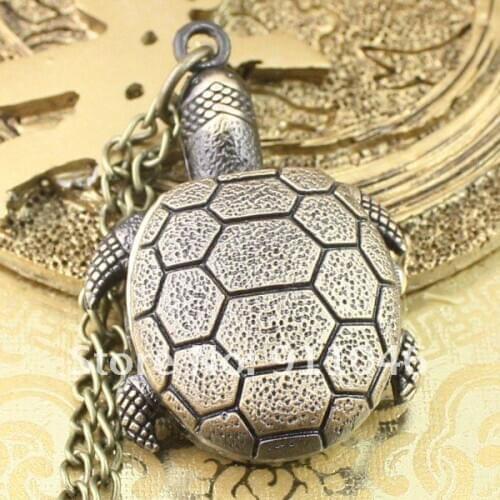 Free shipping tortoise necklace watch,Womens mens necklace watch 200pcs/lot wholesale,Gift Watch Fast Delivery