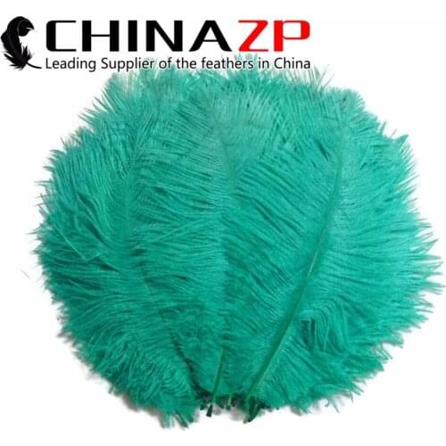 CHINAZP Factory 25-30cm(10-12inch) 100pcs/lot Unique Dyed Aqua Green Crafts Ostrich Feathers