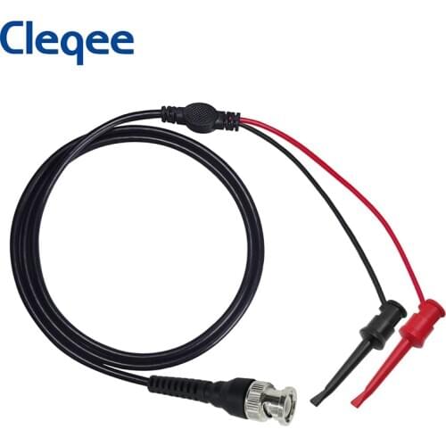 Cleqee P1007B BNC to Upgraded Dual Test Hook Clips Probes Lead Q9 Plug Cable IC 500V 5A