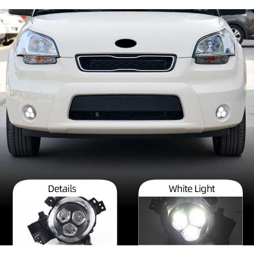 CSCSNL 2PCS For KIA Soul 2017 2018 2019 LED Daytime Running Light 12V Car DRL Fog Lamp Waterproof Driving lamp Fog light