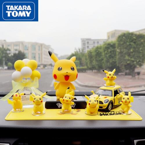 TAKARA TOMY Pokemon Pikachu Car Decoration High-end Car Center Console Accessories Cute Creative Decoration Doll Toy