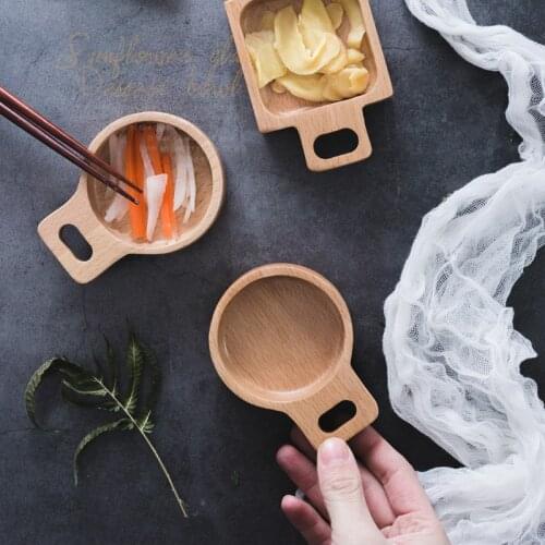 Wooden Sauce Dishes Beech Gravy Boats Japanese Style Sushi Sauce Dishes Condimentos Seasoning Container Kitchen Tableware Trays