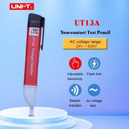 Non-Contact UNI-T UT13A AC Voltage Detectors Adjustable Sensitivity 50-1000V electrical test pencil Free shipping