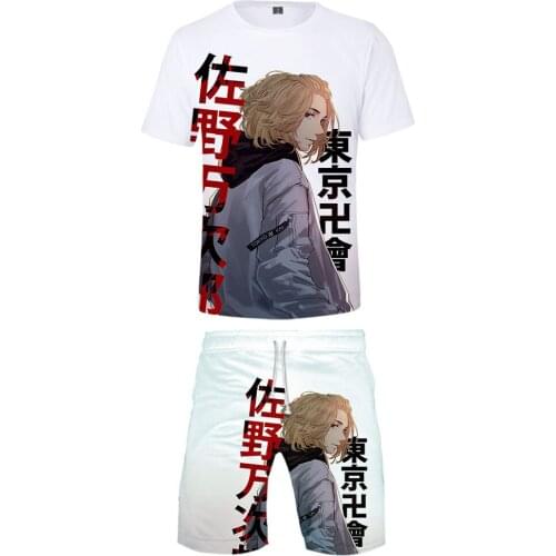 Mens Tshirt Beach Shorts Set Summer 2 to 14 years old Childrens T-shirt токийские мстители Tokyo Revengers Ryūgūji Ken Cosplay