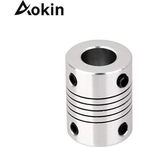 Aokin 3D Printer Flexible Shaft Coupler 5x8x25mm Flameer Aluminum Alloy Flexible Motor Shaft Coupling 8mm to 10mm cnc motor jaw