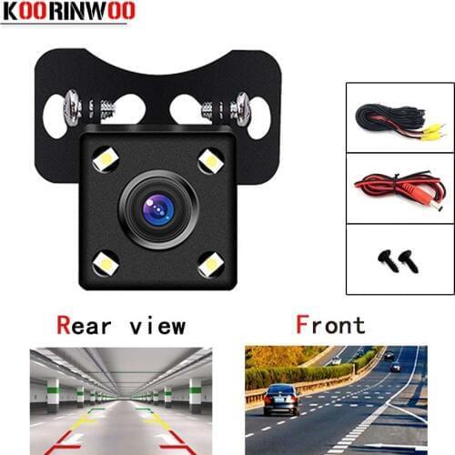 Koorinwoo Car Rear View Camera Front Cam 4 LED Night Vision Full HD CCD Parking System Auto Back up Waterproof Accessories blind